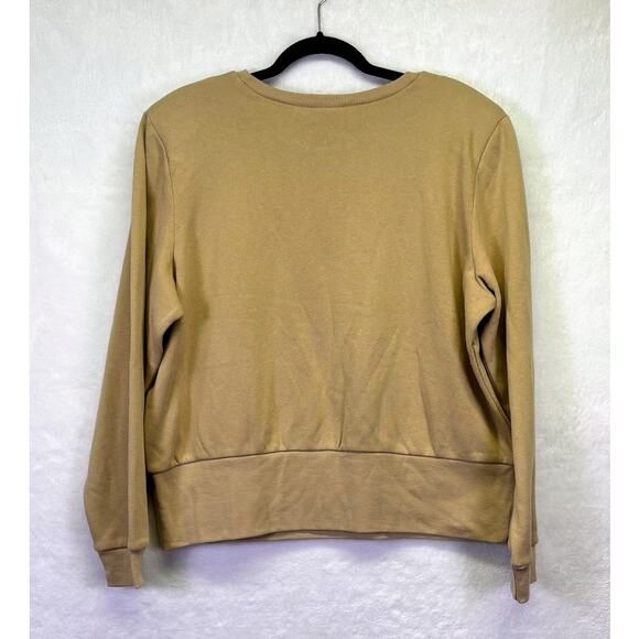Express Boxy Fleece Crewneck Pullover Padded Shoulder Sweatshirt Size XL - Picture 8 of 8